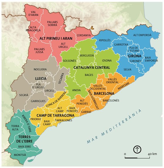 Large map of Catalonia 3