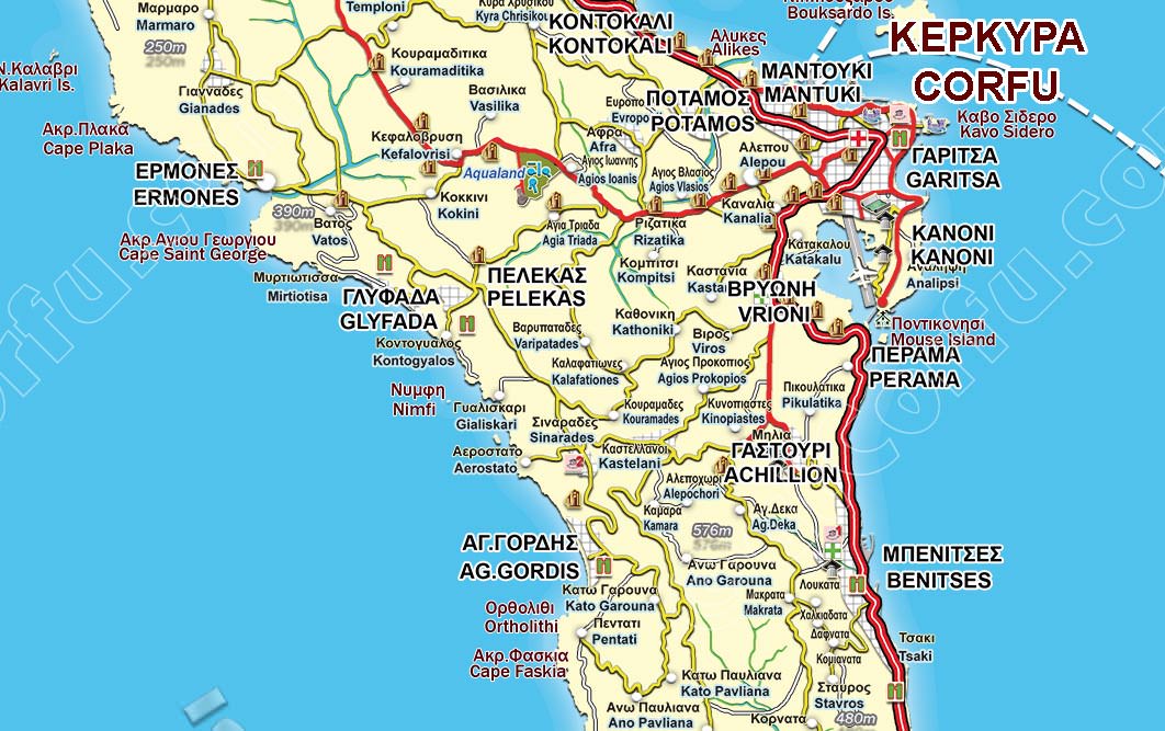 Central Corfu map