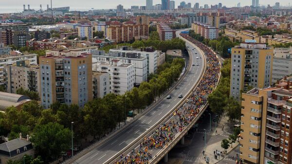 Акция протеста в Барселоне