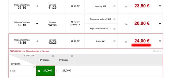 Расписание поездов из Милана в Савону