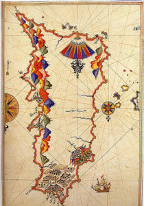 Древняя карта острова Родос