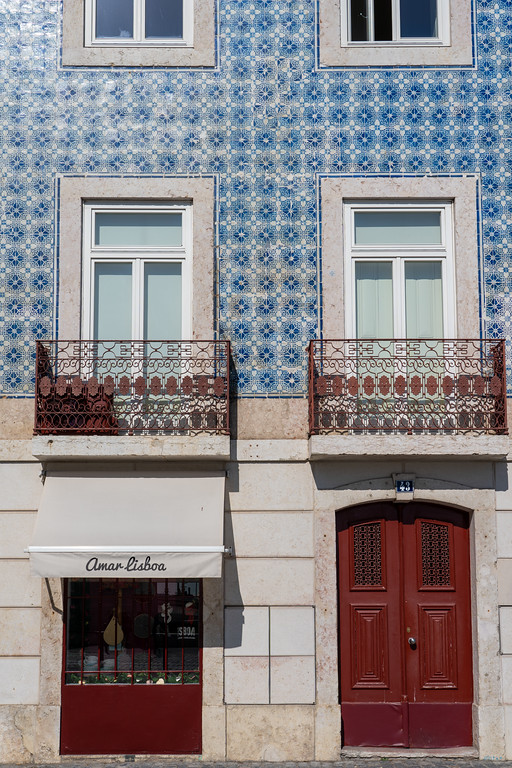 Tiled building in Lisbon, Portugal