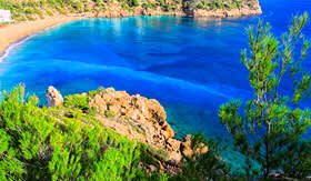 Oceania Cruises beautiful small bay in Ibiza Spain