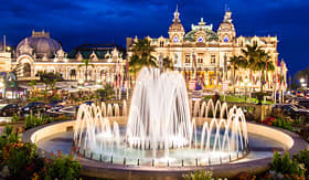 Oceania Cruises the Monte Carlo casino at night