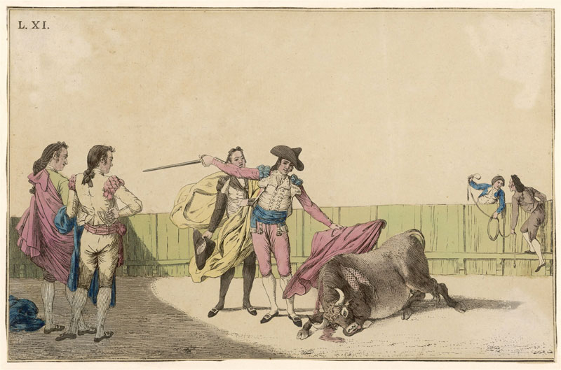 Тореадор убивает быка. Начало XIX века