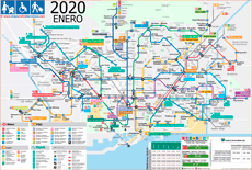 Barcelona metro map 2020 with elevators for travels